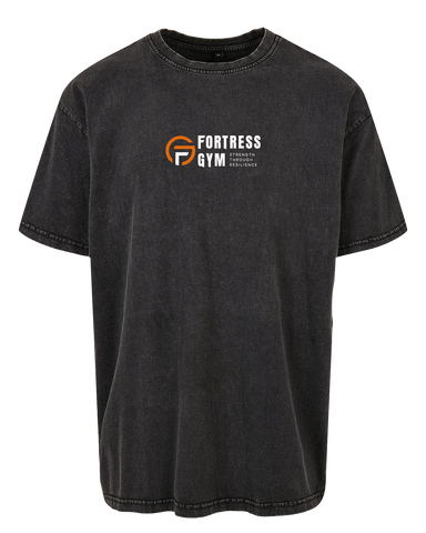 Fortress Gym Strength Through Resilience Acid Wash T-Shirt