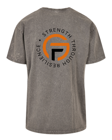 Fortress Gym Strength Through Resilience Acid Wash T-Shirt