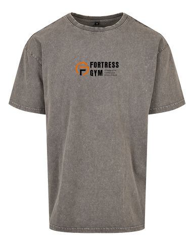 Fortress Gym Strength Through Resilience Acid Wash T-Shirt