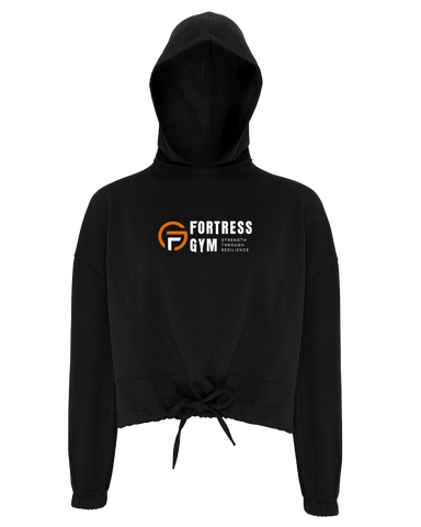 Fortress Gym Strength Through Resilience Women's Cropped Oversized Hoodie