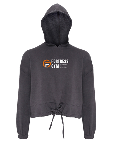 Fortress Gym Strength Through Resilience Women's Cropped Oversized Hoodie