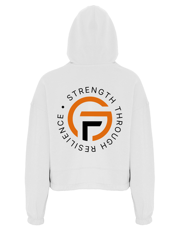 Fortress Gym Strength Through Resilience Women's Cropped Oversized Hoodie