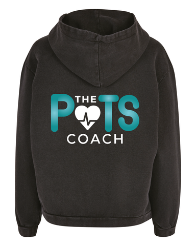 The Pots Coach Womens Acid Wash Oversized Hoodie